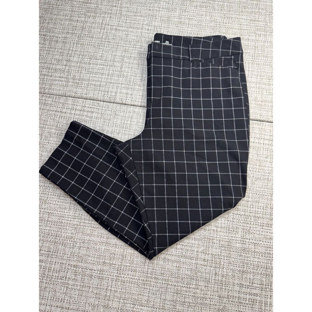 Old Navy Black Windowpane Cropped Ankle Pants